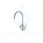 Curved 3-way chrome tap